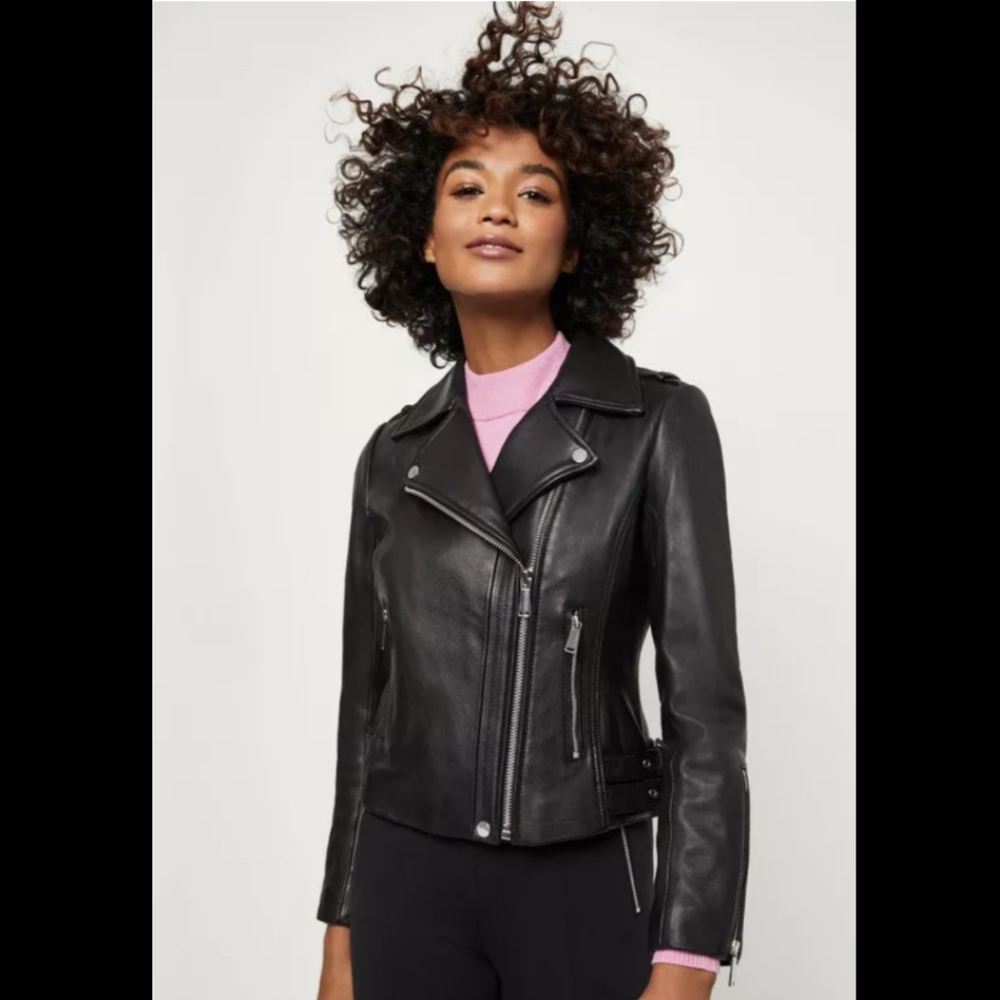 BCBGeneration Black Leather Moto Jacket